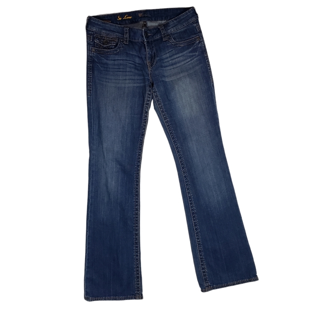Kut From The Kloth So Low Bootcut Jeans Size 6 Heavy Stitch Low Rise Denim Y2K